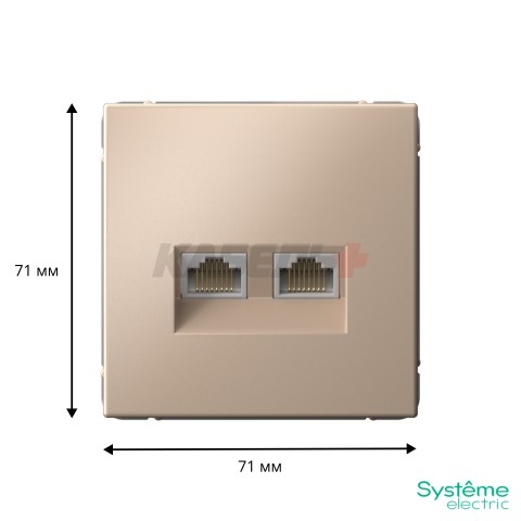 ARTGALLERY РОЗЕТКА двойная компьютерная RJ45+RJ45, кат.6А, механизм, ПЕСОЧНЫЙ