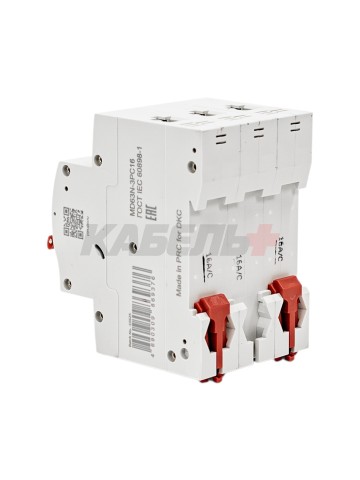Автоматический выключатель YON max типа MD63N, 6кА, 3 полюса, хар-ка C, 16А DKC