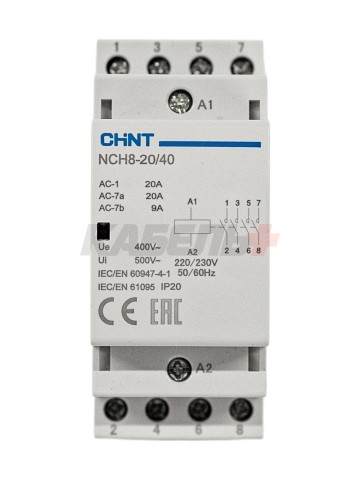 Контактор модульный NCH8-20/40 20A 4НО АС220/230В, 50Гц (R)