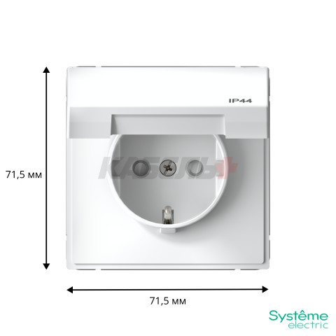 ARTGALLERY РОЗЕТКА с заз.со шт.с крышк, 16А, IP44, механизм, быстрозажим. клем., БЕЛЫЙ