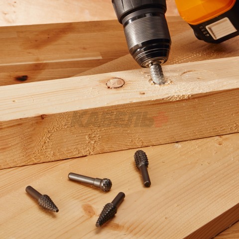 Набор борфрез (шарошек) по дереву, 5 шт KRANZ