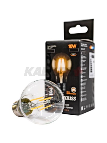 Лампа Gauss Filament А60 10W 820lm 2700К Е27 milky LED