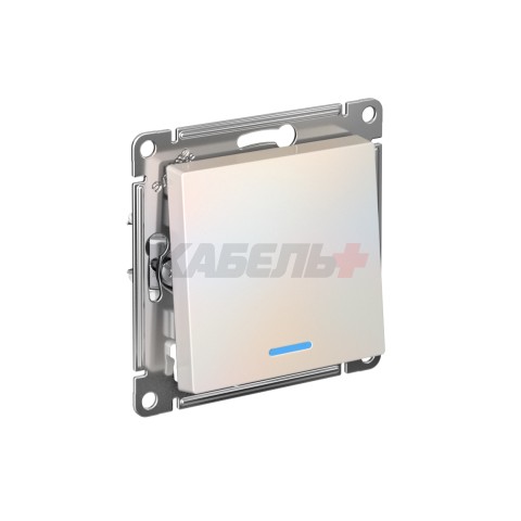 ATLASDESIGN 1-клавишный ВЫКЛЮЧАТЕЛЬ с подсветкой, сх.1а, 10АХ, механизм, ЖЕМЧУГ