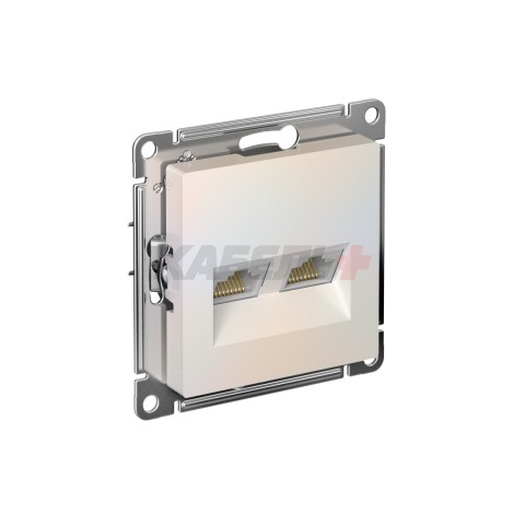 ATLASDESIGN РОЗЕТКА двойная компьютерная RJ45+RJ45 кат. 5e, механизм, ЖЕМЧУГ