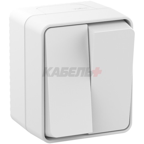 ATLASDESIGN PROFI IP54 О/У 2-клавишный ВЫКЛЮЧАТЕЛЬ, сх.5, 10АХ, БЕЛЫЙ