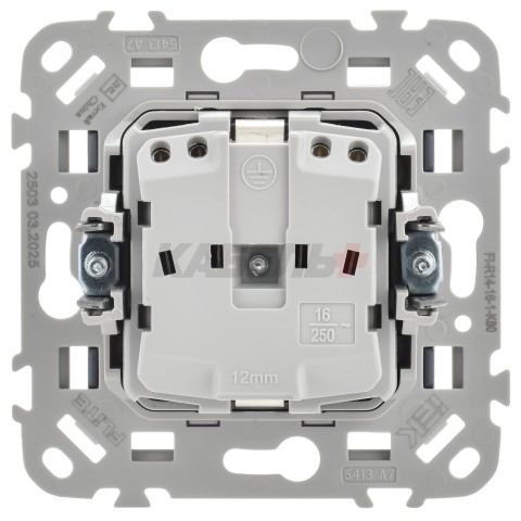 FLITE Розетка с заземлением с защитными шторками безвинтовое крепление 16А РСш11-1-ФлМА мокрый асфальт IEK