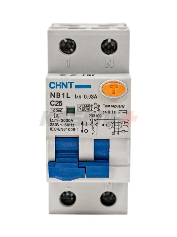 Дифавтомат NB1L 1P+N C25 30mA тип AC 10kA (36mm) (R)