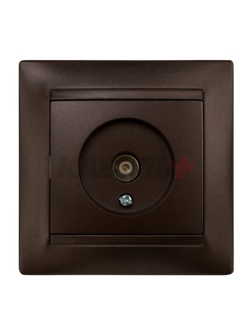 Розетка телевизионная простая (0-2400МГц, "мама") шоколад "Лама" TDM