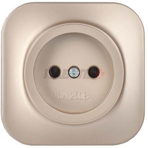 GLORY Розетка 1-местная для открытой установки без заземления без защитных шторок 10А РС20-2-ХШм шампань матовый IEK