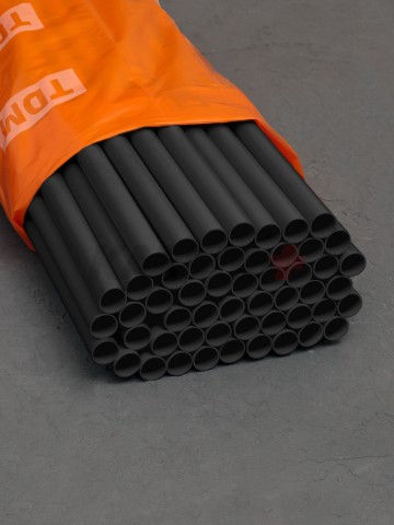 Труба гладкая жесткая ПВХ d 20 (2 м) индивид. штрихкод, чёрный TDM