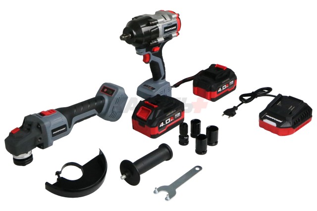 Аккумуляторный бесщеточный E0286 НАБОР 2в1 PROFIPOWER ProfiSet-2H20 (Li-ion-2шт 20В, 4.0Ач, З/У, коробка, E0080, E0186)