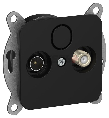 FLITE Розетка 2-местная TV+SAT экранированная оконечная РТВс-2-1-1-ФлЧ черный IEK