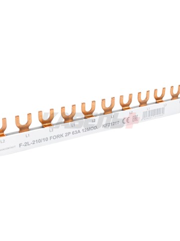 Шина соединительная типа FORK F-2L/210/10, 2Pх6, 10 мм2, 63A, L=210 мм (NVA)