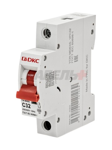 Автоматический выключатель YON max типа MD63S, 4,5кА, 1 полюс, хар-ка C, 32А DKC