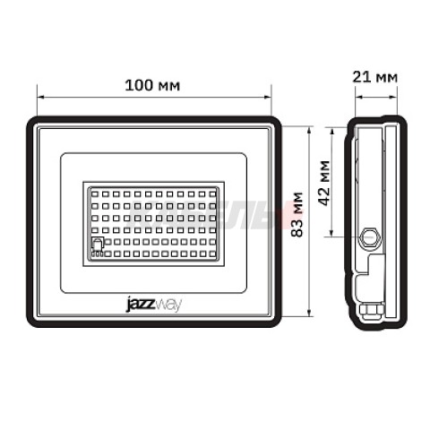 Прожектор светодиодный СДО PFL- 20W RGB-RC BL (New) IP65 Jazzway