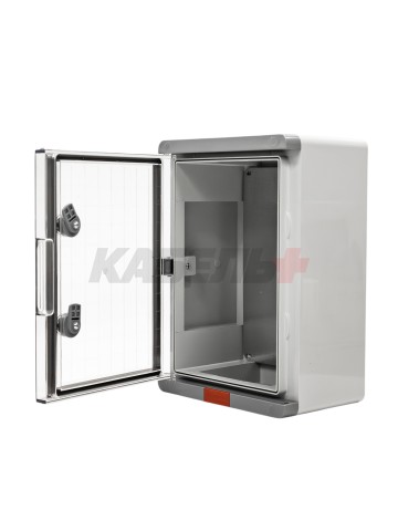 Пластиковый корпус 350х250х150 (ВхШхГ) прозрачная дверь, с монтажной платой, Design Pro Series IP67