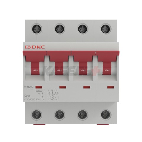 Модульный автоматический выключатель YON MB63, 4P, характеристика B, 3A, 6kA DKC