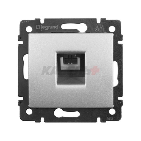 Valena - Розетка телеф. 1хRJ-11 4 конт., алюминий