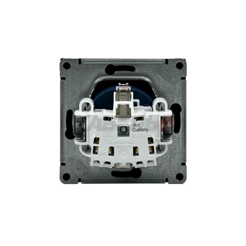 ARTGALLERY РОЗЕТКА с заземлением со шторками, 16А, механизм, быстрозажим. клем., АКВАМАРИН