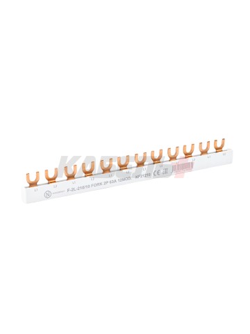 Шина соединительная типа FORK F-2L/210/10, 2Pх6, 10 мм2, 63A, L=210 мм (NVA)