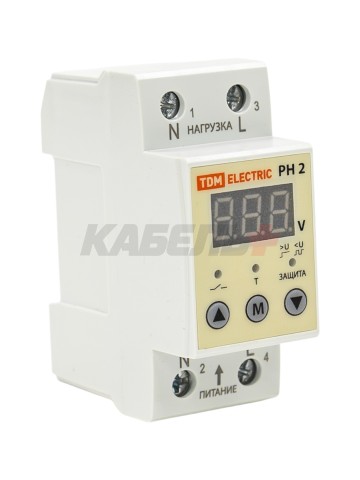 Реле напряжения 1ф серии РН 2 40А-220В (LED-дисплей) TDM