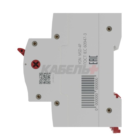 Выключатель нагрузки модульный YON max типа MSD, 4 полюса, 63А DKC