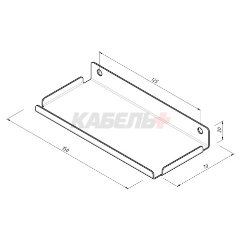 Полка для хранения 150x70мм, металлическая, настенная, черная REXANT