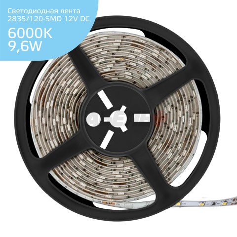 Лента Gauss LED Elementary 2835/120 12V 9.6W 6500K 8mm IP66 5m (ZIP bag) 1/100
