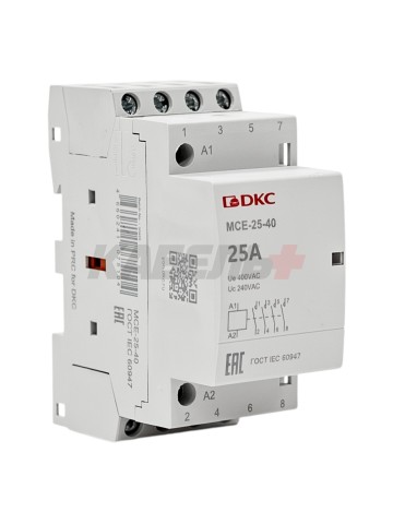 Контактор модульный YON max типа MCE, 4P, 25A, 240В, 4НО DKC