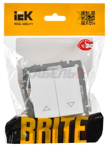 BRITE Выключатель жалюзи 10А ВС10-1-5-БрАБ арктический белый IEK