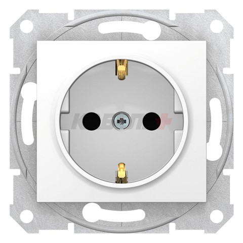 Розетка с заземлением со шторками Sedna Белый