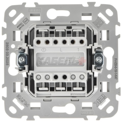 FLITE Выключатель 2-клавишный 10А ВС12-1-0-ФлА алюминий IEK