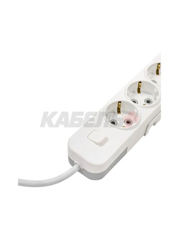 EL-BI,Myra,удлинитель 4гн5м с/з с выкл. белый,527-010205-422