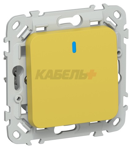 FLITE Выключатель 1-клавишный с индикацией 10А ВС11-1-1-ФлЖК желтый карри IEK