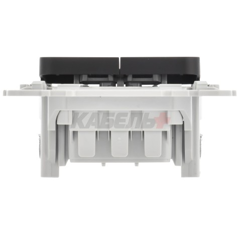 FLITE Выключатель 2-клавишный 10А ВС12-1-0-ФлЧ черный IEK