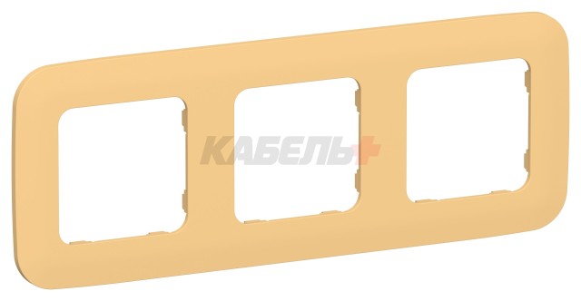 FLITE Рамка 3-местная РУ-3-А-ФлЗ золотарник IEK