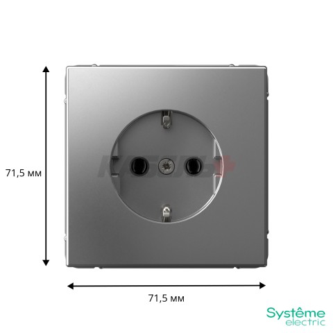 ARTGALLERY РОЗЕТКА с заземлением, 16А, механизм, быстрозажим. клем., СТАЛЬ