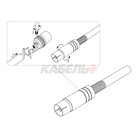 TV-разъем гнездо никелированный c пружиной REXANT