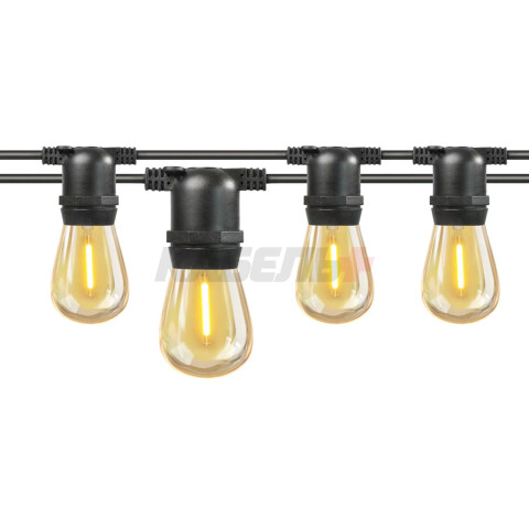 Гирлянда Белт Лайт Gen-Beltlight-10M-20E27-IP65 Black (Шаг 50См/16а/2*1,5mm +3m шнур)