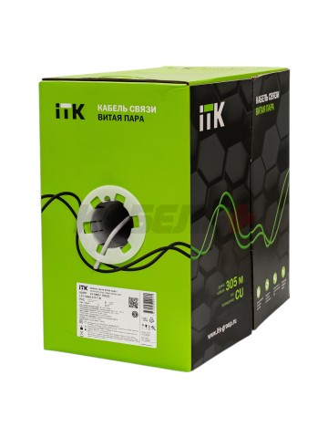 ITK Витая пара U/UTP кат.6 4х2х23AWG PVC серый (305м) РФ/Т