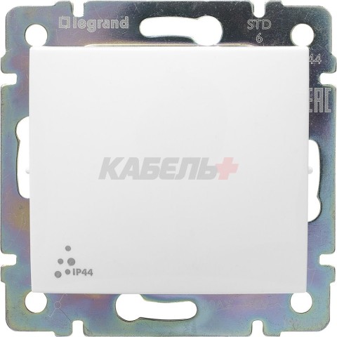 VALENA Выключатель 1-клавишный 10А IP44 безвинтовое крепление белый