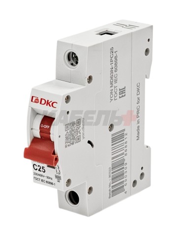 Автоматический выключатель YON max типа MD63N, 6кА, 1 полюс, хар-ка C, 25А DKC
