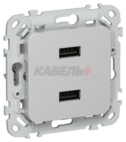 FLITE Розетка USB A+A 3,1А РЮ-2-ФлА алюминий IEK