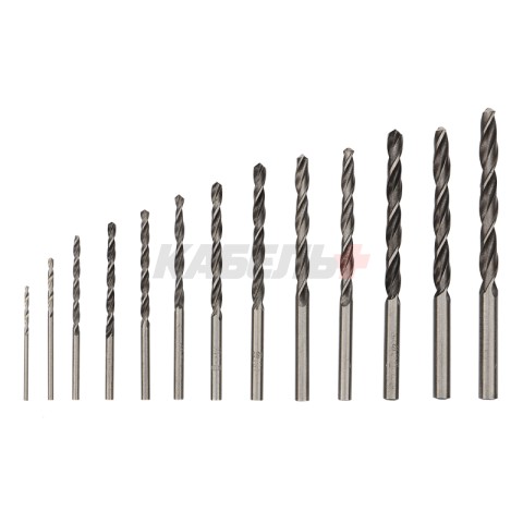 Набор сверл по металлу, (HSS) диаметр 1,5-6,5мм, 13 шт. KRANZ