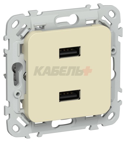 FLITE Розетка USB A+A 3,1А РЮ-2-ФлН навахо IEK