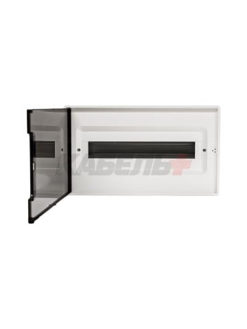 Щиток 18 мод настенный FRAME, белый, с тонированной дверцей, с 2 шинами PEN на 8 и 10 отв. DKC