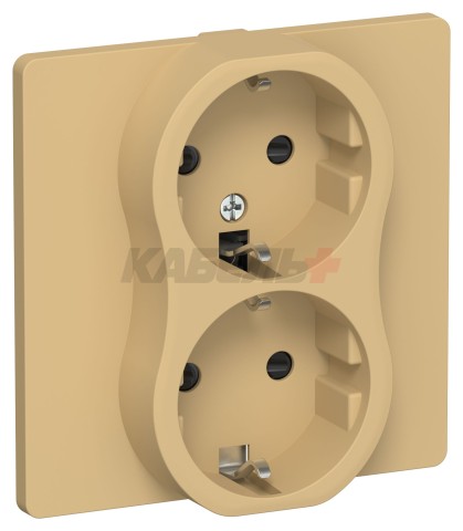 FLITE Розетка 2-местная с заземлением с защитными шторками безвинтовое крепление 16А РСш12-1-К-ФлШм шамуа IEK
