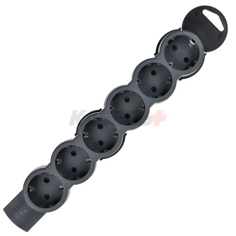 STANDARD Колодка для удлинителя с заземлением К06 6 мест черная IEK