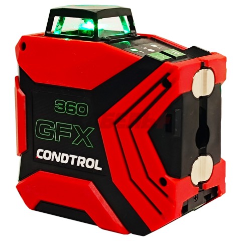 Нивелир лазерный GFX 360 (Зеленый / 30/60 м / 3 луча / +- 0,3 мм/м/ Чехол), CONDTROL