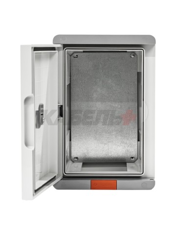 Пластиковый корпус 300х200х130 (ВхШхГ) серая дверь, с монтажной платой, Design Pro Series IP67